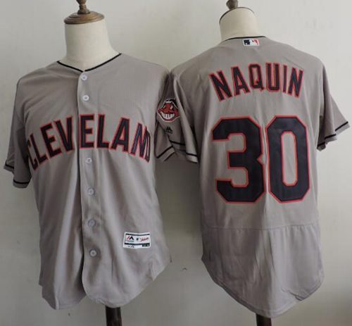 Indians #30 Tyler Naquin Grey Flexbase Authentic Collection Stitched MLB Jersey